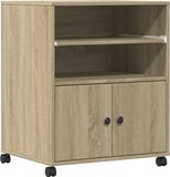 vidaXL Printerkastje met wielen 60x48x74 cm sonoma eikenkleurig