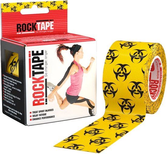 RockTape - (5cm x 5m) - Dessin Biohazard - geel