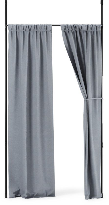 Umbra Anywhere uitschuifbare gordijnroede en kamerscherm - Matzwart - 316 cm