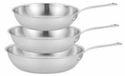 Jeu de trois casseroles en acier inoxydable, de 24, 26 et 28 cm