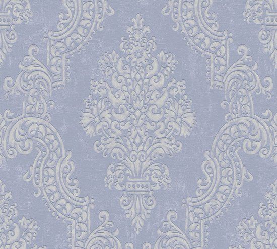 A.S. Création Barok Ornamenten Behang Klassiek Violet Zilver Vliesbehang 10,05m x 0,53m