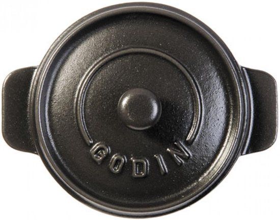 Godin Gietijzeren Kookpot Zwart S2 - 14cm - 0.57L - Met Deksel