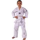 Kwon Clubline Blue Tiger Taekwondo Kimono Meisje Wit Lange Mouw Polyester Katoen Wijd 120