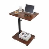 Merkloos Relaxdays Bijzettafel - Verstelbaar 48-84 cm - Industrieel - Bruin-Zwart