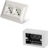 FANTON 42100-27S Set prise encastrable universelle - OPERA/MTX - Prise double - Schuko 2P+T 16A - Pré-câblé