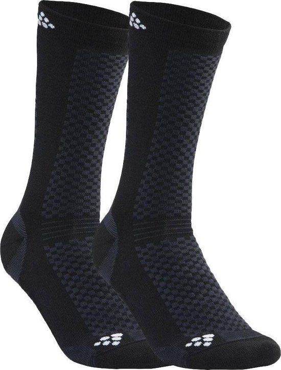Craft Mid Socks 2-pack Wintersportsokken - Maat 40-42 - Unisex - zwart