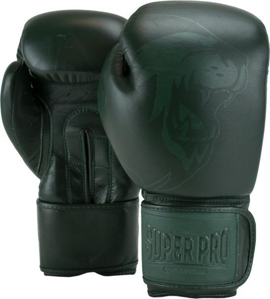 Super Pro Combat Gear Legend SE Lederen (Kick)Bokshandschoenen - Groen - 16 oz