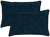 vidaXL Kussensloop 2 st HOUTEN Marineblauw 50 x 70 cm Nep Konijnenbont