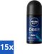 Nivea Men Deep Beat Déodorant Roller - 50 ml - 15 pièces
