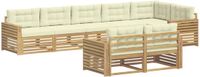 vidaXL Buiten bankenset 8 st Wit en crèmekleurig Polyester