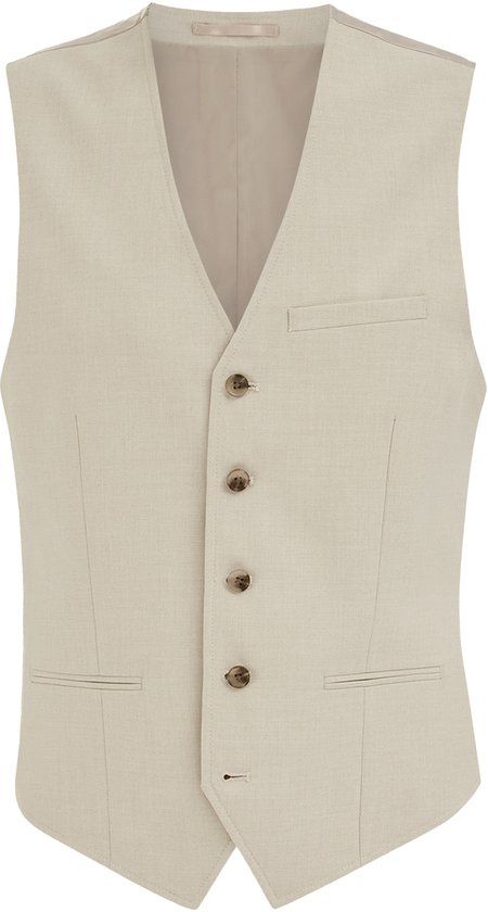 WE Fashion Heren slim fit gilet - Beige - Maat 46