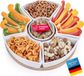 Dimono Plateau de dégustation, Plateau de service avec 6 bols en porcelaine et plateau en bambou