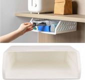 Sans marque Organiseur suspendu - Rangement sous meuble - Rangement cuisine - Montage adhésif - 32 cm - Standard