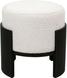 Kare Design kruk Samu, zwart/wit, diameter 43 cm, rond, zithoogte 40 cm, zitkruk, modern, onderhoudsvriendelijk, hal