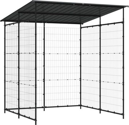 vidaXL Fietsenstalling 190x190x222 cm staal zwart