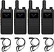 Retevis B63S talkie-walkie, talkie-walkie PMR446 avec écouteur, RT622P (3.0), écran LCD, fonction VOX, USB-C, 1620 mAh, set fin de 4 talkies-walkies pour le commerce de détail