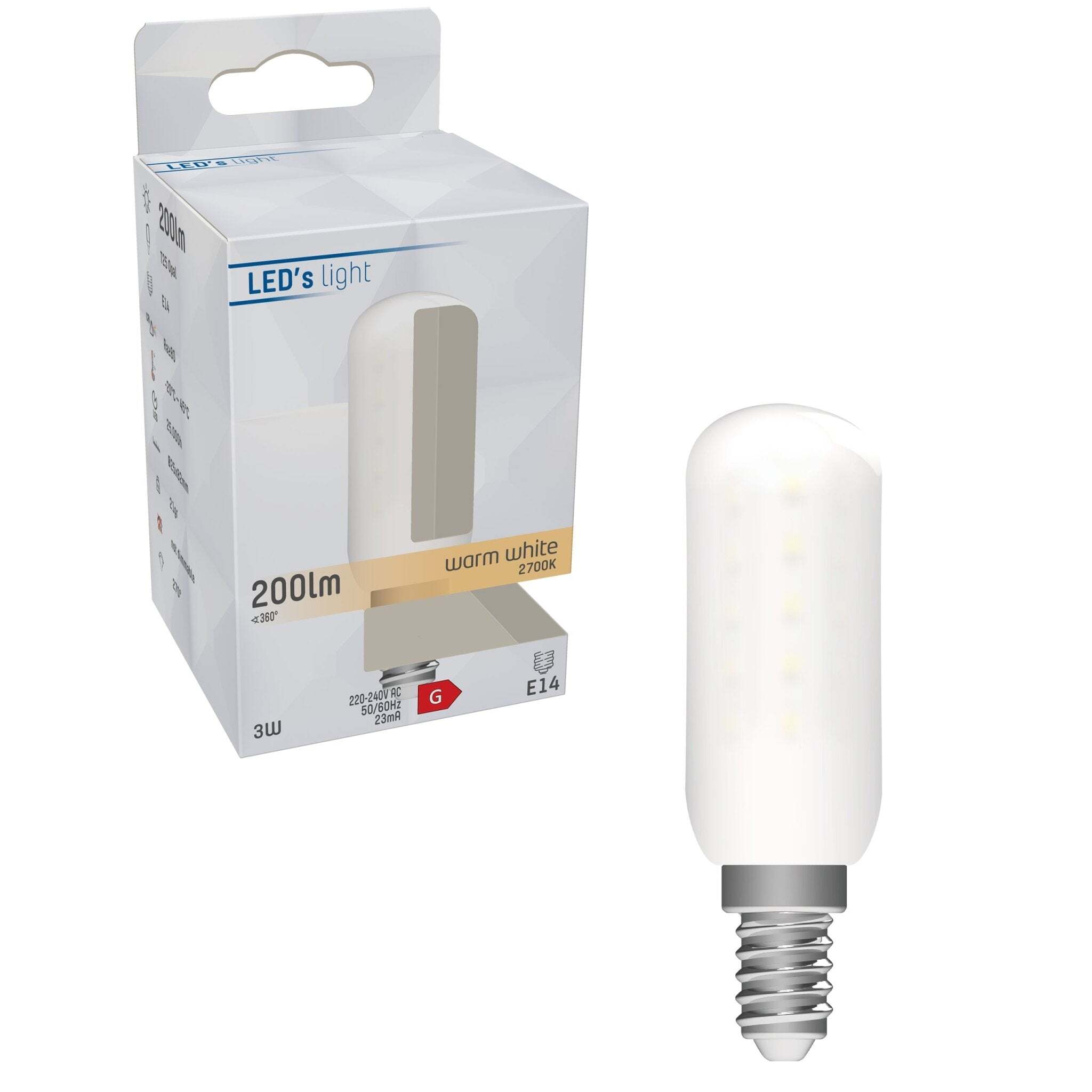 LED.nl LongLife LED Lamp E14 - T25 - Geschikt voor koelkast en afzuigkap - Warm wit - 3W (20W)