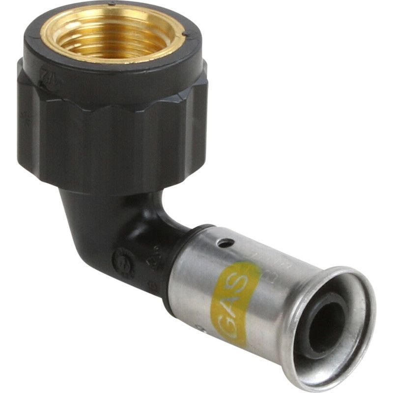 Henco Gas Pers Schroefbus Haaks 90 Graden 1/2" x 16mm