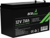 EcoLine AGM 12V 7AH - 7000mAh VRLA Batterie - 151 x 65 x 94 - Deep Cycle Batterie