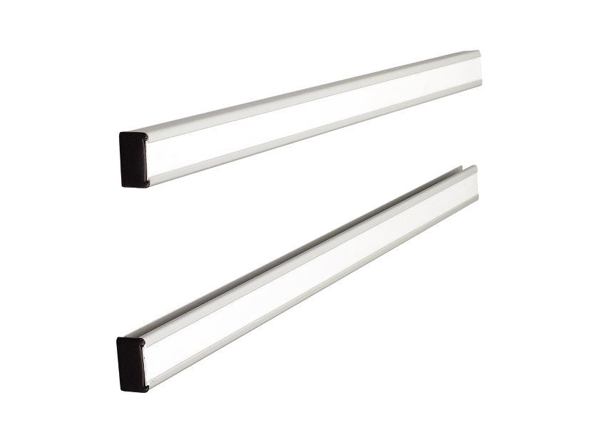 Nobo T-kaart Wandgeleiders Index 24 - White Aluminium
