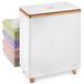 Serenelife Rechthoekige Handdoekwarmer - Elektrische Emmer Handdoekverwarming voor Spa en Badkamer - Past 2 grote Badhanddoeken, Badjassen, Pyjama - Automatische Uitschakelfunctie - Houtkleur