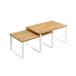 Songmics KCS02NW Kruidenrek, Set van 2, Keukenplank, Keukenorganiser, Uitbreidbaar, Stapelbaar, Metaal en Bamboe, Wit-Naturel