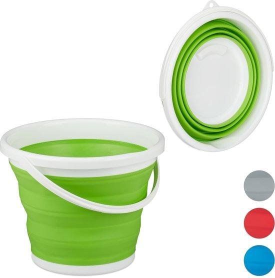 Relaxdays Opvouwbare Emmer - 10 Liter - Groen