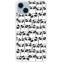 Panda Bedrukt siliconen hoesje compatibel met iPhone 14 Plus Réunion de Pandas