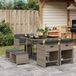 Prolenta Maison Exclusive Tuinset voor buiten, 9-delig, met kussens, grijs, van gevlochten polyraan
