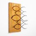 Elegant decoratief houten wandaccessoire, walnoot & zwart, 52 x 58 cm