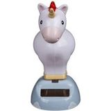 Een bewegend zonnewijzer eenhoornfiguur die met zijn hoofd knikt M