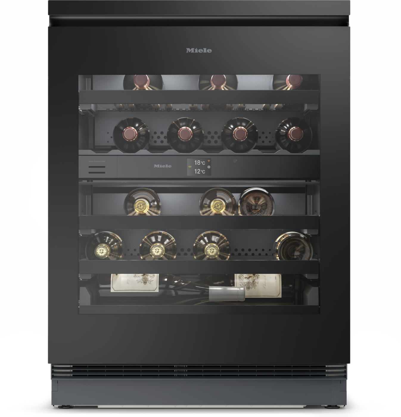 Miele KWTUS 7074 F - Onderbouw Wijnkoeler - 32 Flessen - Zwart