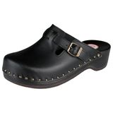 Berkemann Dames en Heren clogs Riemen-Toeffler zwart Leer Rubber Unisex 46