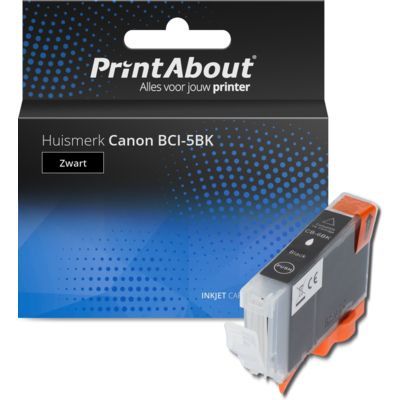 PrintAbout Huismerk Canon BCI-5BK Inktcartridge Zwart