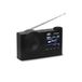 Mooov 477254 Dab+ en FM-radio met Bluetooth 5.0, dual alarm, kleurendisplay, USB MP3, batterij tot 15 uur, slaapfunctie, zwart