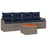 vidaXL Ensemble de canapé de jardin 5 pc Gris polyrotin