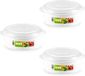 Plastic Forte Bol à micro-ondes - 3x - 1 litre - blanc/transparent - plastique