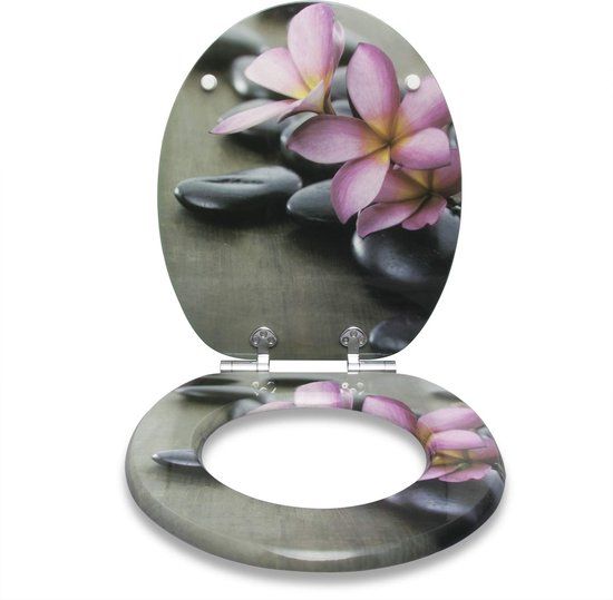 Rootz Living Rootz Toiletbril - Bloemgrijs - MDF - 37,8x43,8cm
