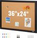 VEVOR Kurkbord, 61 x 91 cm, prikbord met MDF-frame, prikbord van kurk, hoge dichtheid, zelfherstellend, 10 punaises voor het vastzetten van memo's, foto's, kantoor, huis, klasse