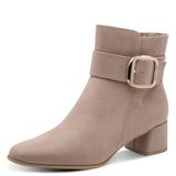 Marco Tozzi Dames Enkellaarsje 2-25339-47 Bruin Textiel Blokhak Ritssluiting