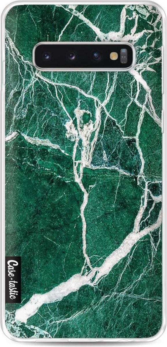 Casetastic Samsung Galaxy S10 hoesje Dark Green Marble Smartphone Hoesje softcover case