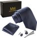 Massi Morino Krawatte Krawattenbox Set Grau gestreift
