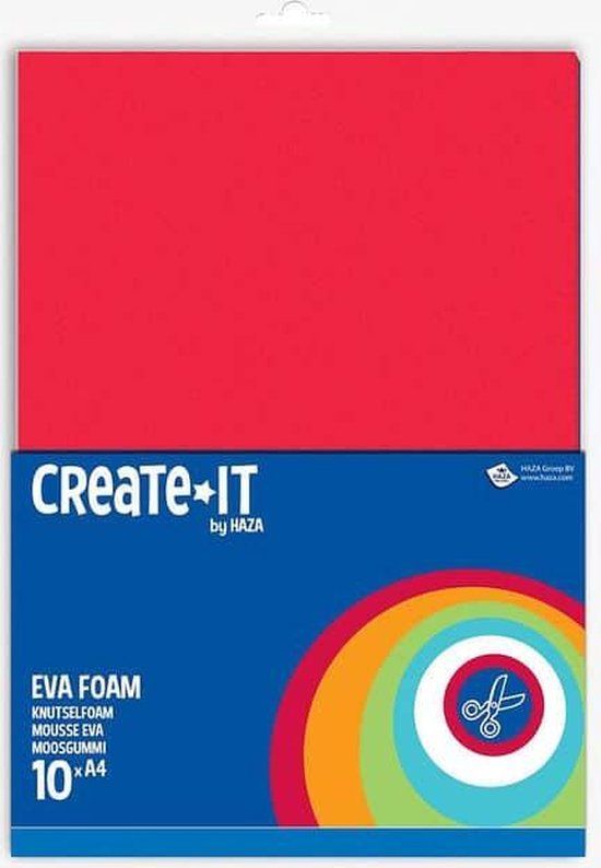 Haza Knutsel Foam Papier Vellen A4 10 stuks - 10 kleuren
