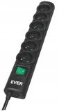 Ever OPTIMA Serie - Stekkerdoos - 1,5m - 6 Stopcontacten - Zwart