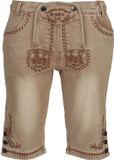 EMP Special Collection beige Oktoberfest denim shorts met veter en borduurwerk - Dames - S