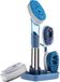 Set de brosses à vaisselle - Brosse pour zones difficiles d'accès avec distributeur de savon - Embout éponge - Manche et support - Bleu
