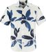 OLYMP Casual regular fit overhemd - korte mouw - popeline - offwhite met blauw dessin