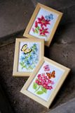 Vervaco Miniatuur kit Bloemen en vlinders set van 3 - PN-0157101