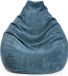 Lumaland Gaming Pouf XXL en velours côtelé | Siège de jeu pour adultes et adolescents | Pouf confortable 135 x 100 cm - bleu marine