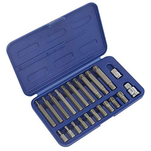 Sealey SX105 22 Stuk Ribe Bit Set 3/8" en 1/2" Sq Drive, Zilver - 5024209550505